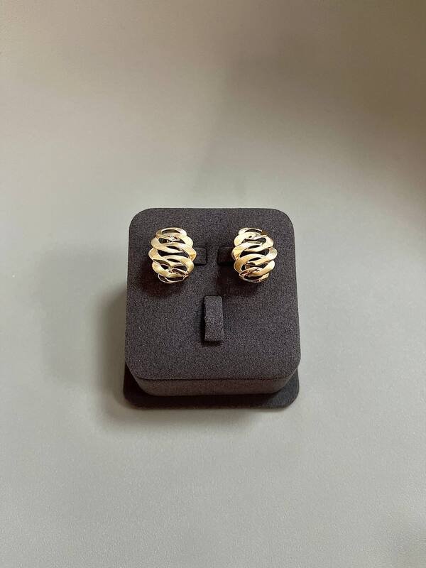 SYR-585-2 254 Серьги Желтое Золото без камней 5 г