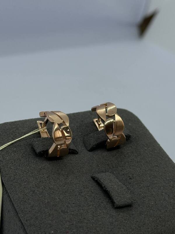 SYR-585-6 265 Серьги Красное Золото без камней 4,79 г