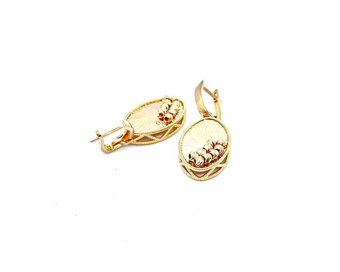 SYR-585-3 394 Серьги Красное Золото Дорика 5,85 г