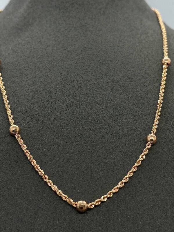 COL-585-5 876 Колье:Красное Золото 52 Шарики 4г