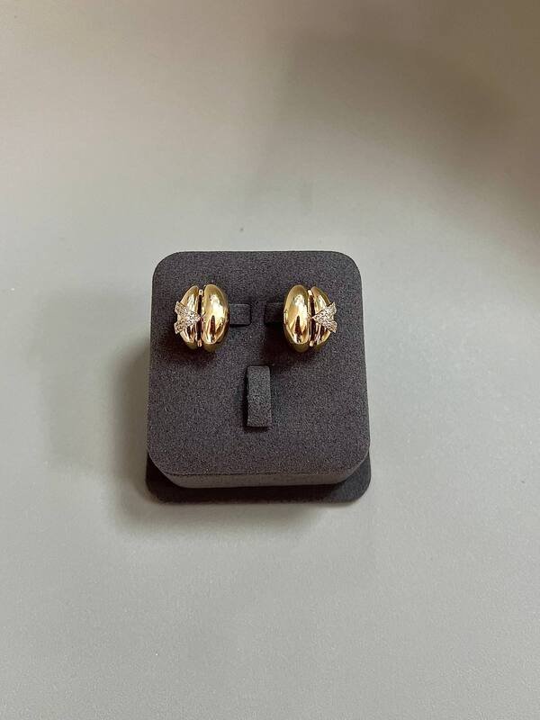 SYR-585-2 180 Серьги Желтое Золото Циркон 6,35 г