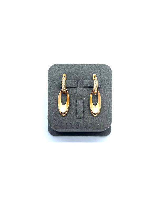 SYR-585-3 464 Серьги Красное Золото Фианит 5,81 г