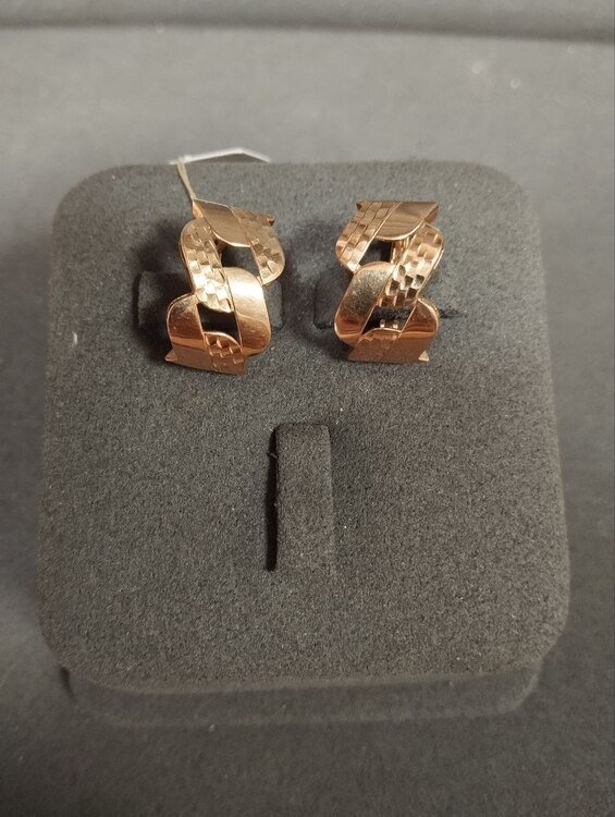 SYR-585-4 391 Серьги Красное Золото без камней 3,75 г