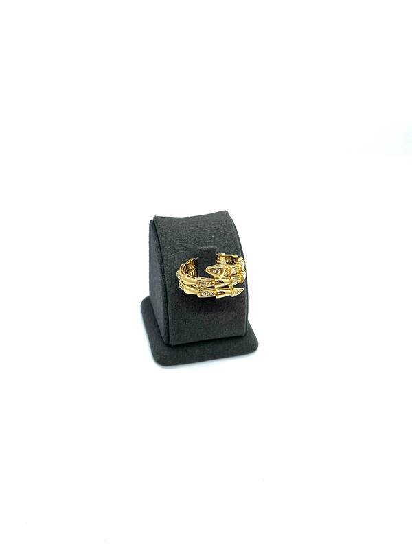 JUZ-585-3 615 Кольцо:Желтое Золото 18 Фианит 4,92г