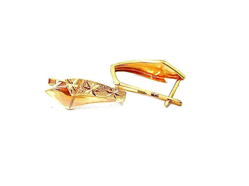 SYR-585-2 674 Серьги Красное Золото без камней 2,25 г