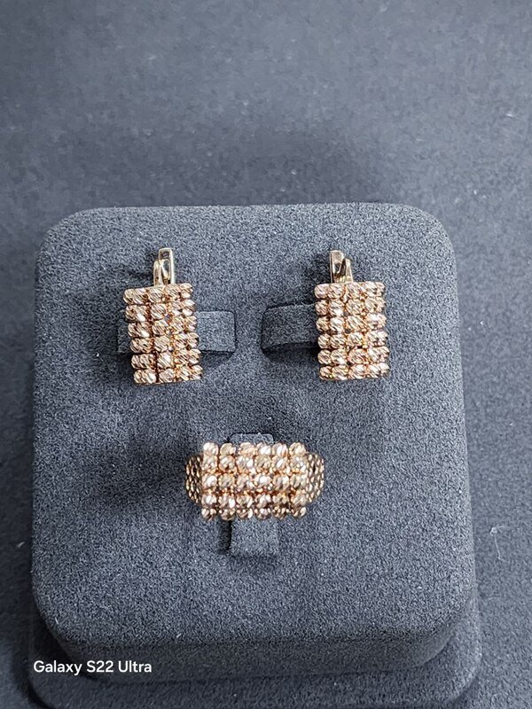 SYR-585-5 030 Серьги Красное Золото Дорика 4,78 г