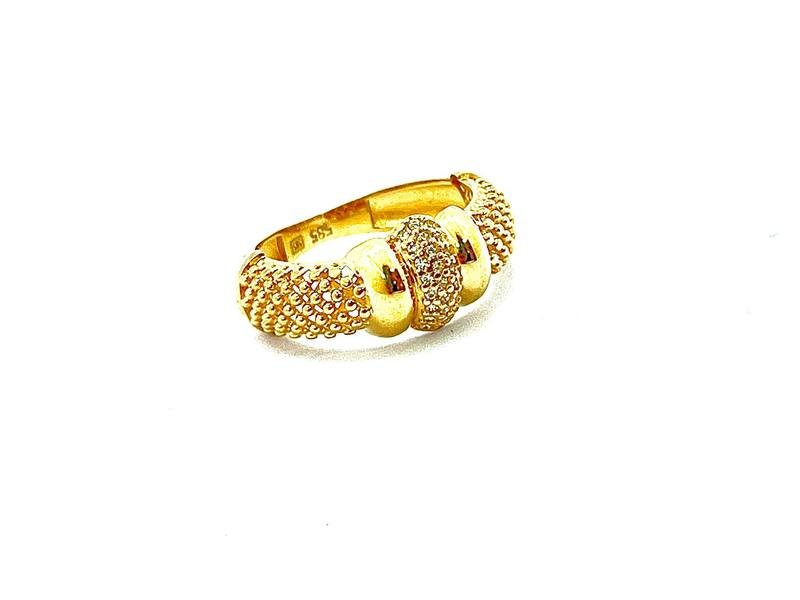 JUZ-585-2 948 Кольцо:Желтое Золото 19 Фианит 3г
