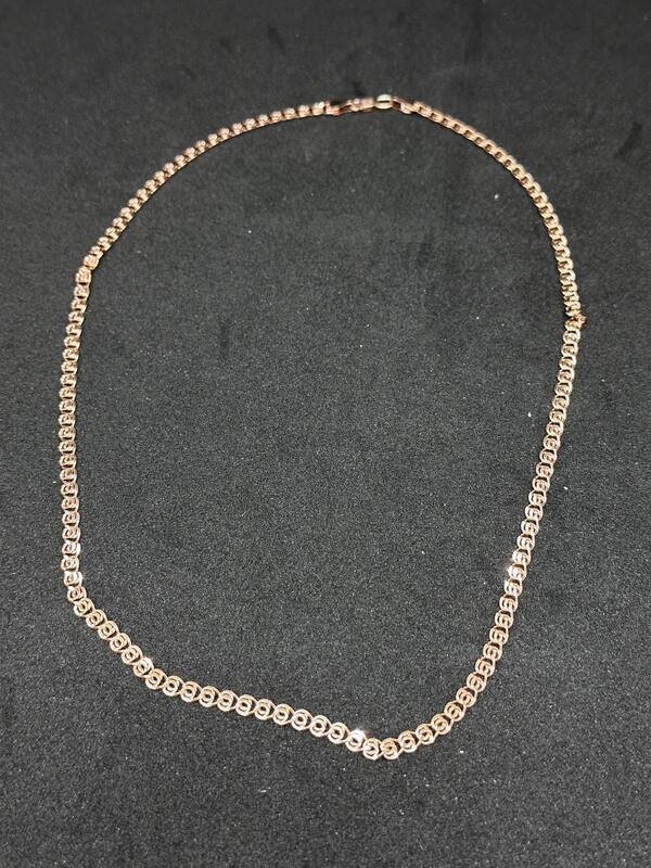 CAT-585-8 934 Цепь Сердечко Красное Золото 4,55 г