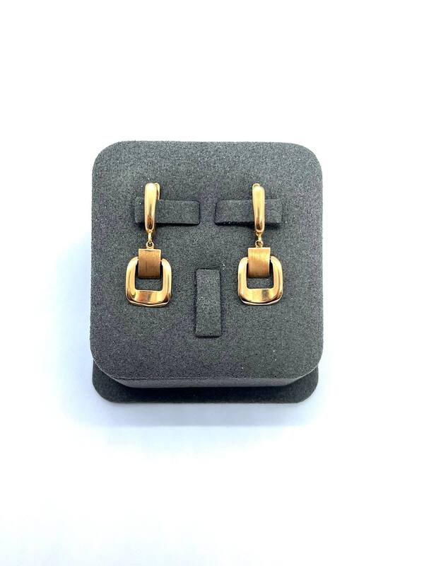 SYR-585-3 465 Серьги Красное Золото без камней 4,14 г