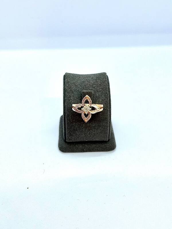 JUZ-585-3 677 Кольцо:Красное Золото 17,5 Фианит 1,83г