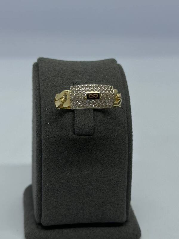 JUZ-585-6 088 Кольцо:Желтое Золото 18 Фианит 2,62г