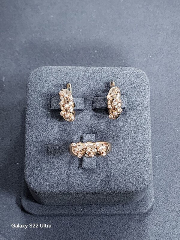SYR-585-5 016 Серьги Красное Золото Дорика 4,11 г