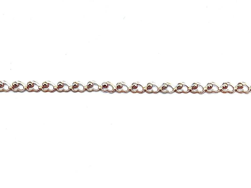 CAT-585-3 103 Цепь Сердечко Красное Золото 5,19 г