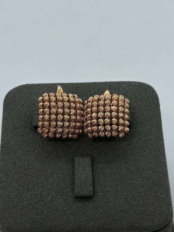 SYR-585-6 063 Серьги Красное Золото Дорика 7,84 г
