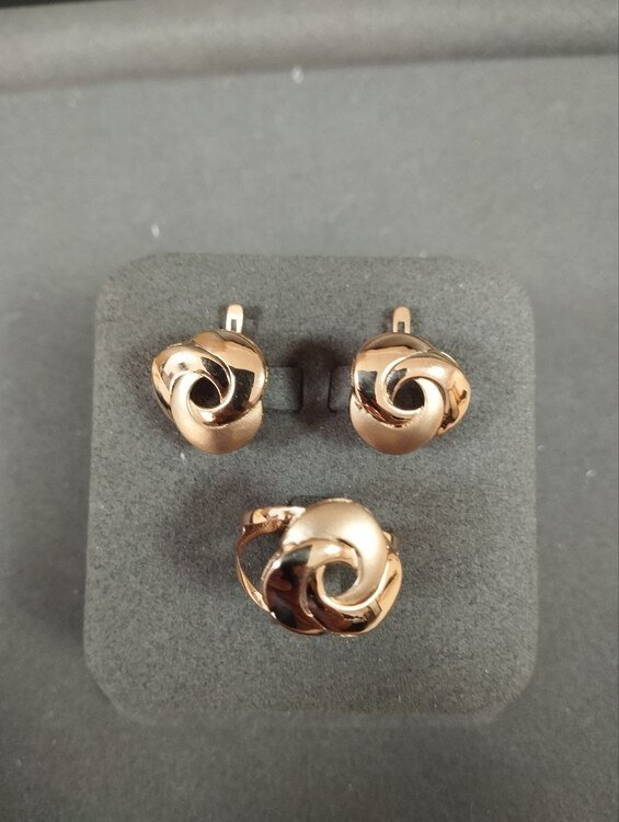 SYR-585-4 735 Серьги Красное Золото без камней 3,88 г