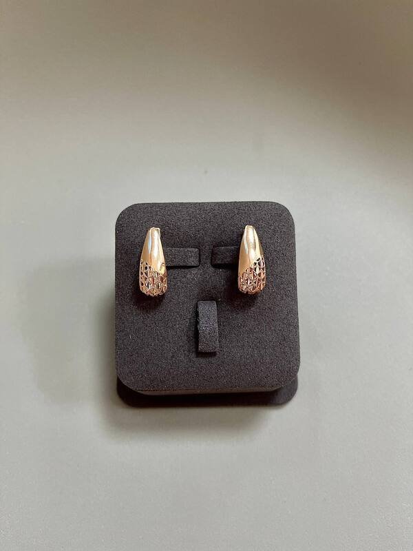 SYR-585-2 921 Серьги Красное Золото без камней 3,8 г