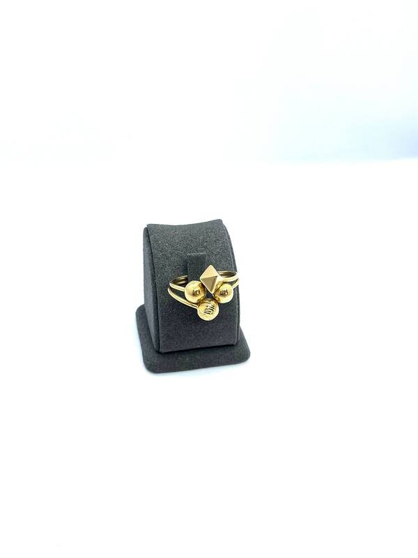 JUZ-585-3 626 Кольцо:Желтое Золото 19 Шарики 3,69г