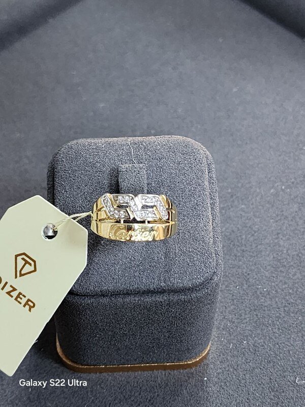 JUZ-585-4 975 Кольцо:Желтое Золото 18 Фианит 2,6г