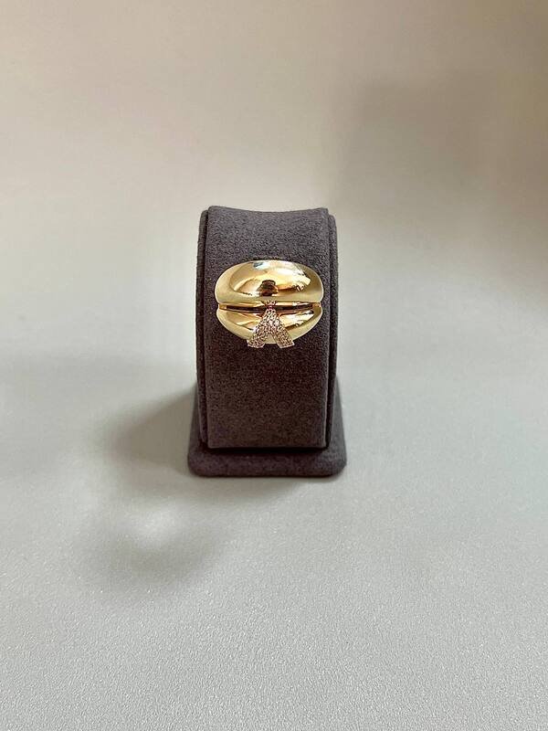 JUZ-585-2 278 Кольцо:Желтое Золото 18 Фианит 1,85г